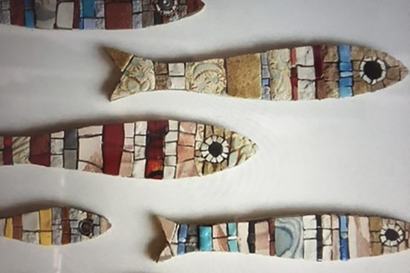 Ceramics workshop, mosaic fish